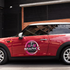 Stylish Business Car Wrap – Red Mini Cooper Edition
